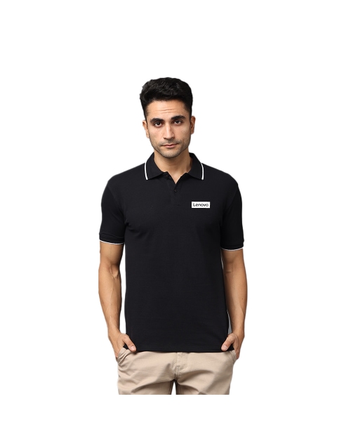 Greys & Blues Pima Polo T-Shirt - Black With White Tipping